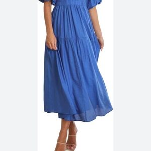 Elegant Blue Midi Dress